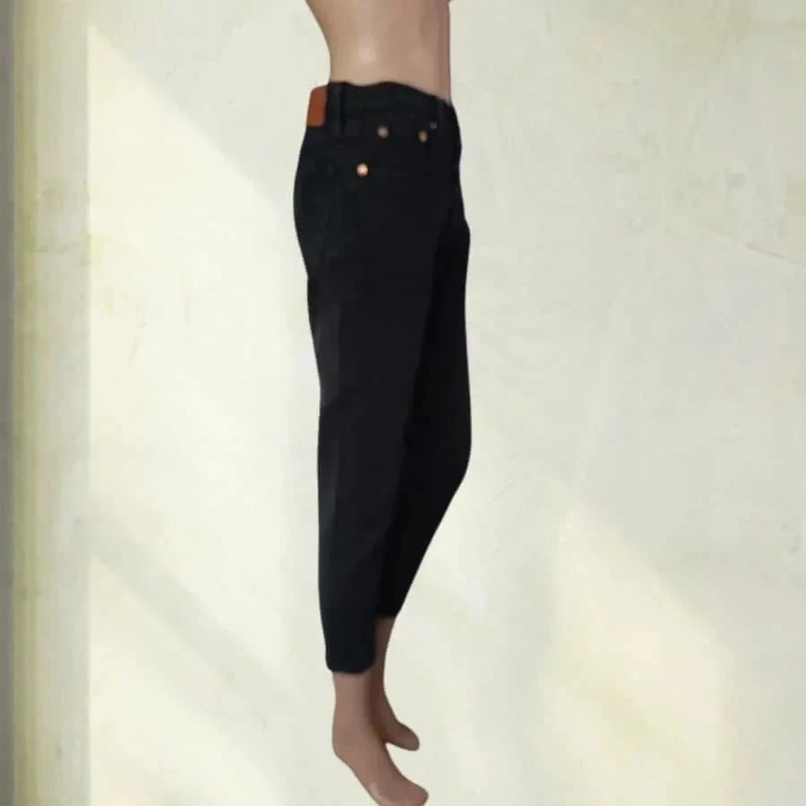 Levis premium 501 s coupe straight fusele crop taille haute - extensible - noir intense – photo 5